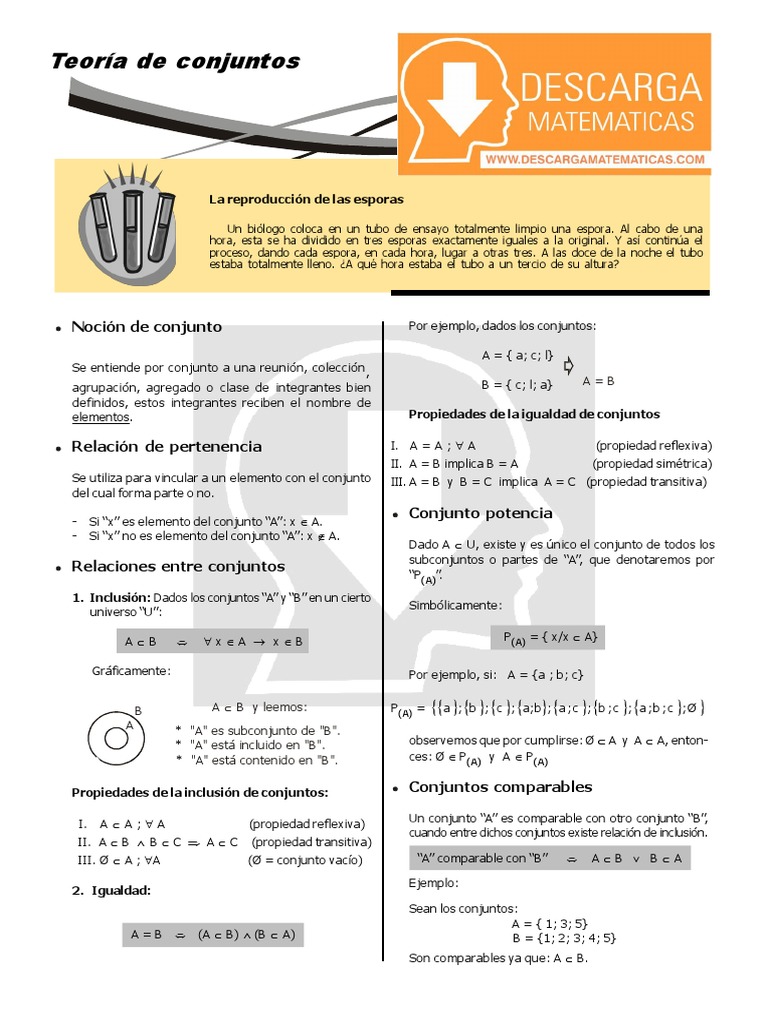 Teoría de Conjuntos y Problemas Asociados | PDF | Conjunto (Matemáticas ...