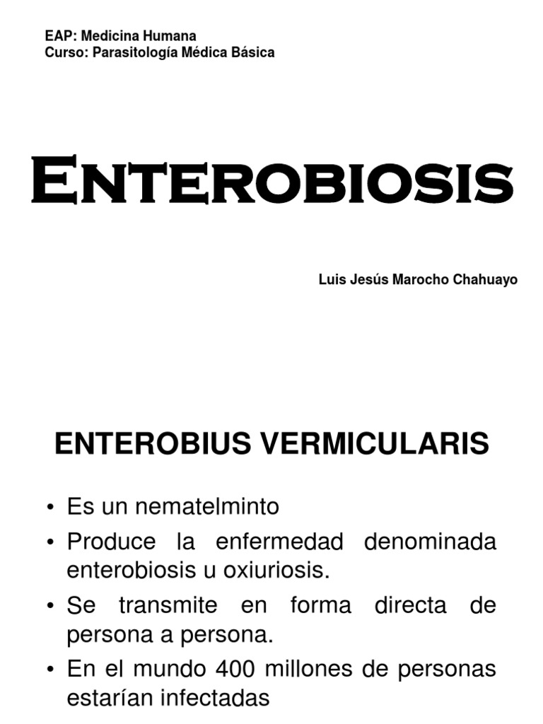 Enterobius vermicularis: Morfología y Ciclo Vital | PDF | Parasitología ...