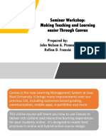 Seminar Workshop: Making Teaching and Learning Easier Through Canvas
