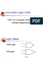 Arithmetic-Logic Units: CPSC 321 Computer Architecture Andreas Klappenecker
