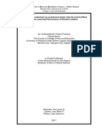 Leadership Involvement As An Extracurricular Activity and Its Effect On The Learning Performance of Student Leaders