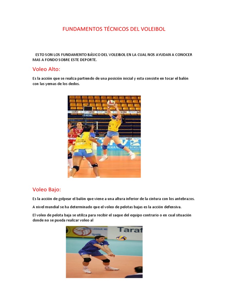 Fundamentos Técnicos Del Voleibol Vóleibol Juegos de