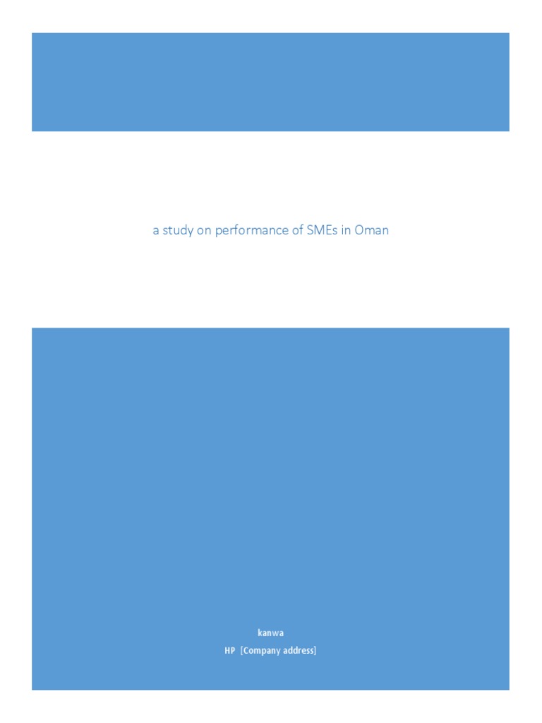 SME Performance Study in Oman | PDF | Small And Medium Sized ...