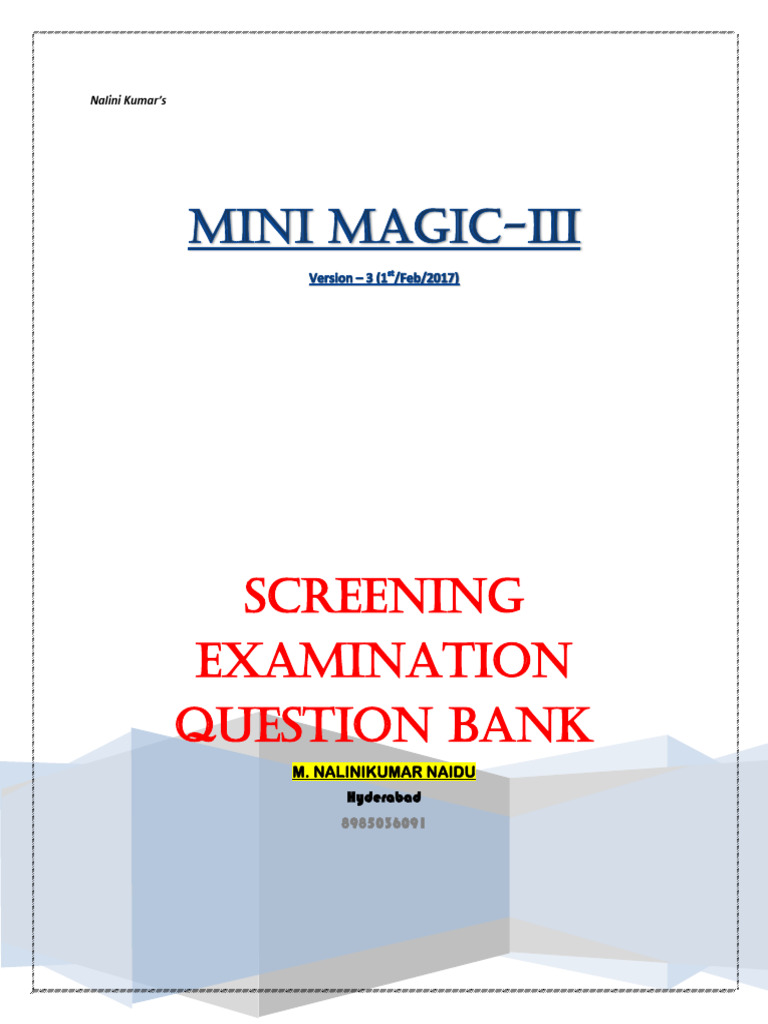Mini Magic-III Screening Exam Guide | PDF | Airport Security | Metal ...