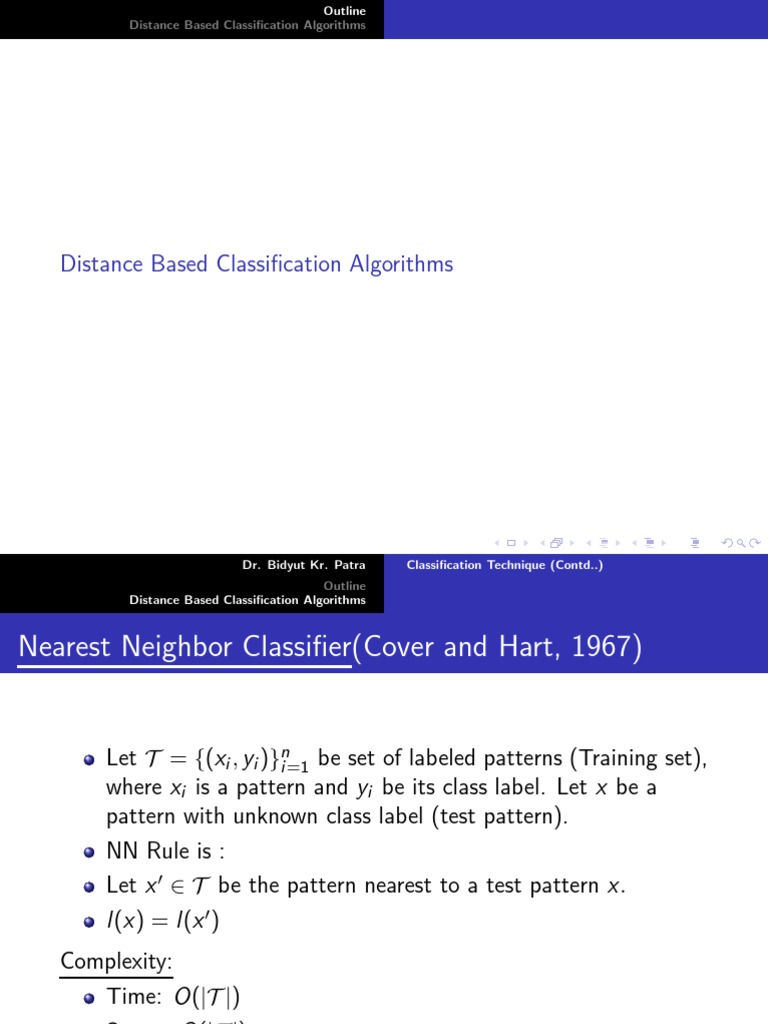 Distance Based Classification Algorithms | Download Free PDF ...