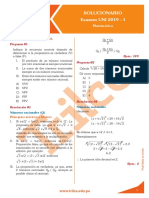 Examen 2019 Uni I Solucionario Matematica