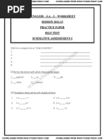 I English - S.A. - I - Worksheet SESSION 2012-13 Practice Paper Self Test Summative Assessement-I