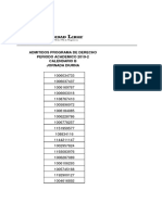 Nuevos Admitidos Jornada Diurna