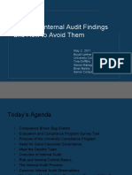 Common Internal Audit Findings and How To Avoid Them 05-2-11