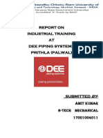 Report On Industrial Training AT Dee Piping Systems Prithla (Palwal)