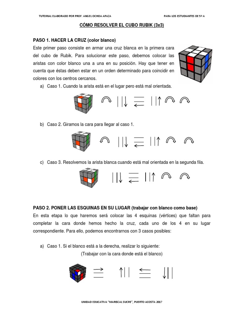 Resolver Cubo Rubik Pdf Resolver El Cubo Rubik | PDF | Ocio | Deportes