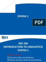 Introduction to Linguistics Syntax 1 - Structure Rules and Phrase Structure