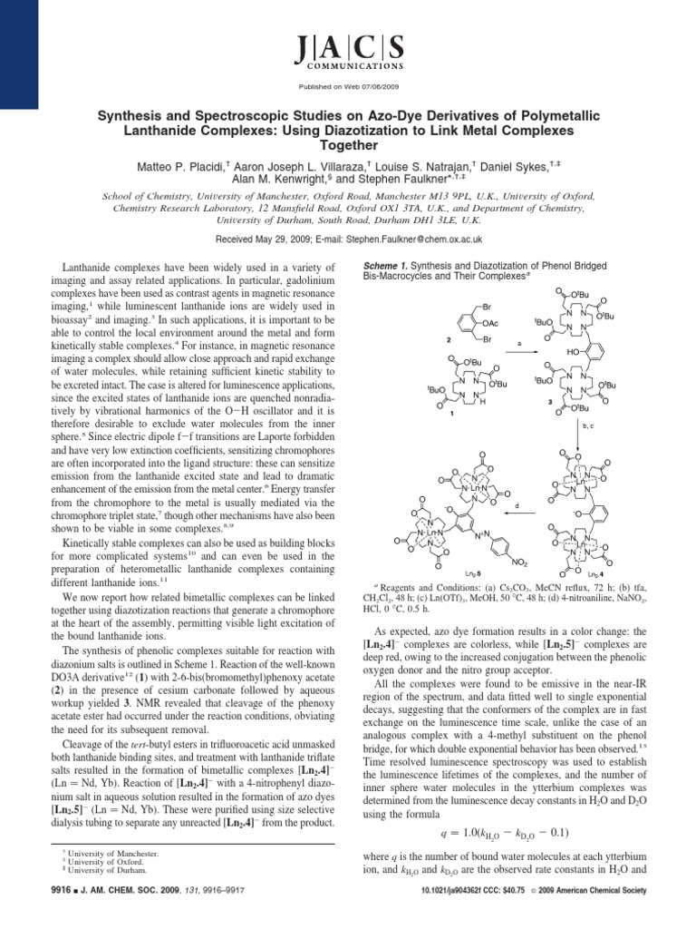 Metal Complexes Pdf Lanthanide Coordination Complex