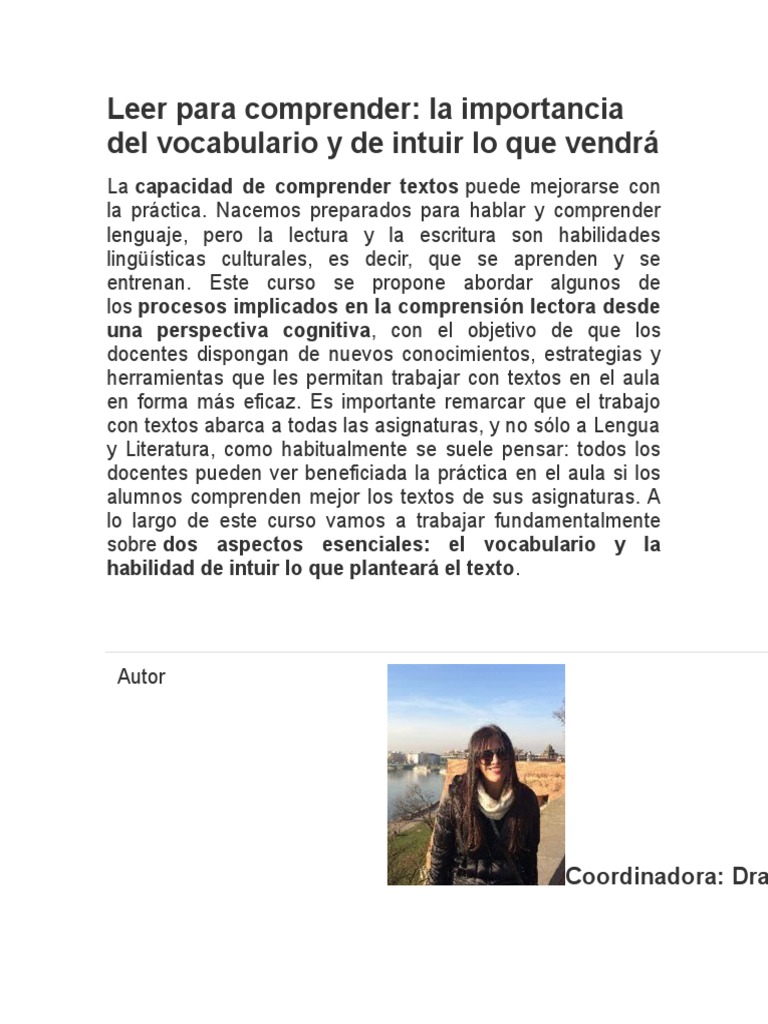 Leer para comprender en el aula | PDF | Artes del Lenguaje y Comunicación