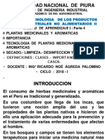 Tecnologia de Productos Agroindust No Alimentarios II 4ta Parte Ciclo 2018 II