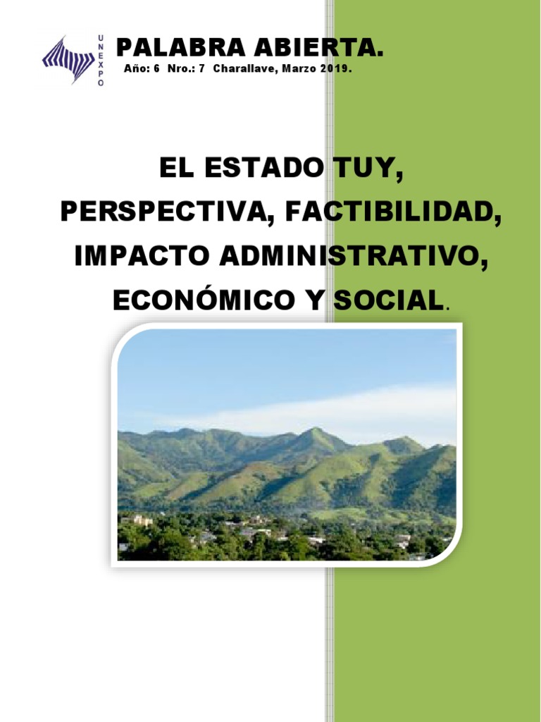 El Estado Tuy, Perspectiva, Factibilidad, Impacto Administrativo, Económico  y Social | PDF | Economias | Naturaleza