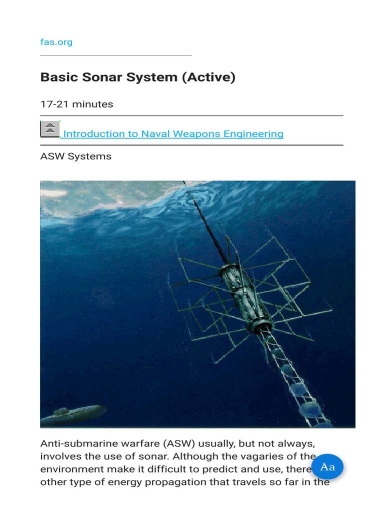 Active and Passive Sonar Systems Overview | PDF | Sonar | Radar