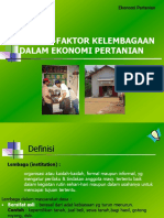 FAktor Kelembagaan Dalam Ekonomi Pertanian