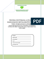 Evaluar Habilidades Metalingüísticas de Tipo Fonológico (PHMF) PDF