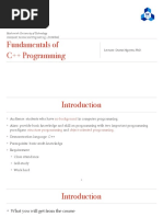 Fundamentals of C++ Programming: Hochiminh University of Technology Computer Science and Engineering - (CO1011)