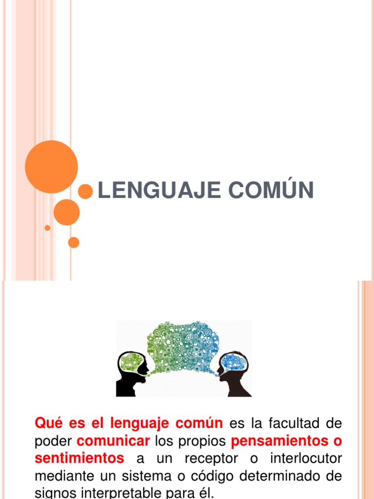 Definición de Lenguaje Común | PDF | Los símbolos | Comunicación
