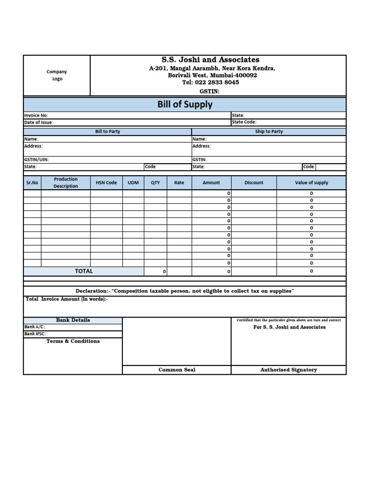 Composition Invoice Format | PDF | Invoice | Government Finances