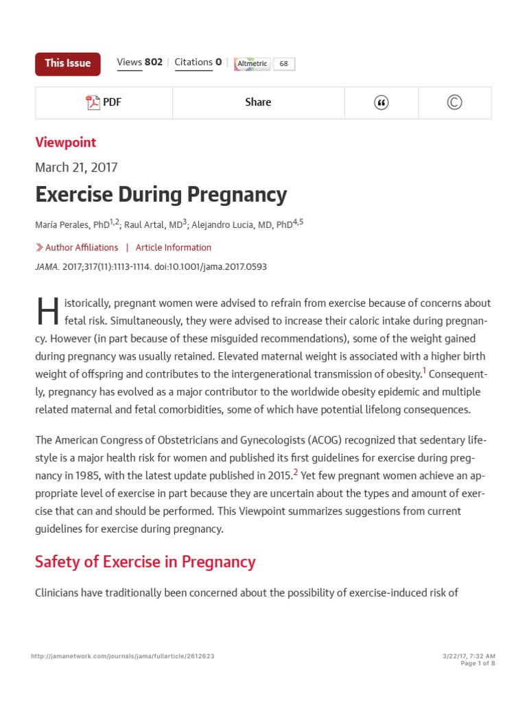 Exercise During Pregnancy Guidelines PDF Pregnancy Childbirth