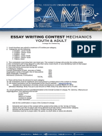 Essay Writing Contest Mechanics: Youth & Adult