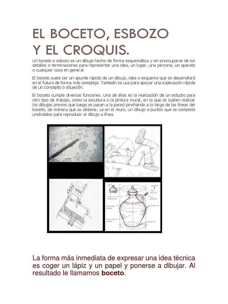 El Boceto Pdf Dibujo Medios De Arte