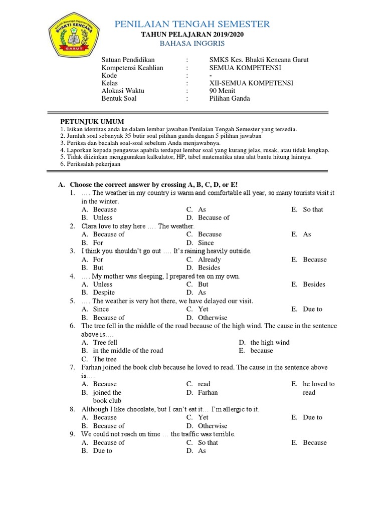 Soal Bhs Inggris Kls Xii Esti Writing