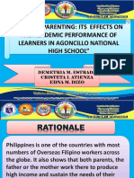 Distant Parenting: Its Effects On The Academic Performance of Learners in Agoncillo National High School"