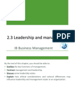 2.3 Leadership and Management