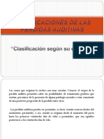 Clasificaciones de las perdidas auditivas, segun su etiologia  2.ppt