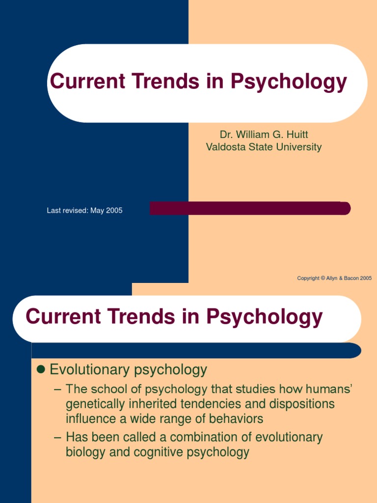 Current Trends in Psychology PDF Clinical Psychology Psychology