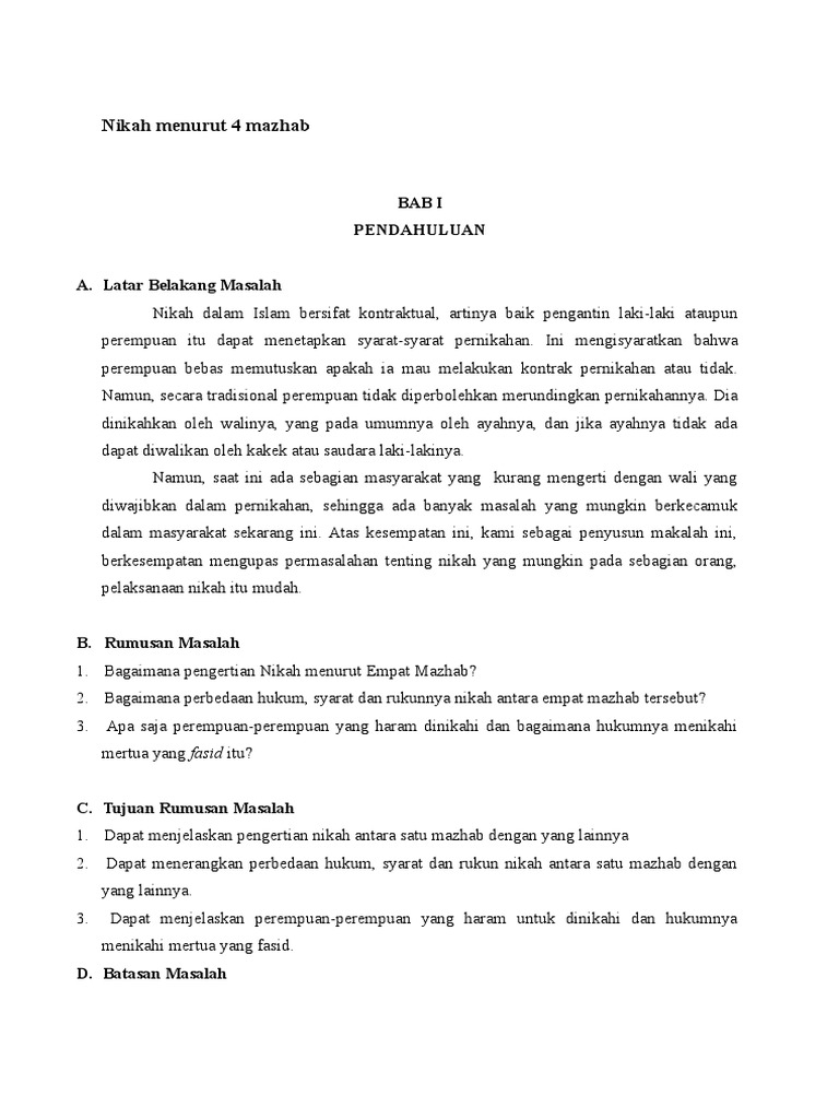 Nikah Menurut 4 Mazhab Pdf