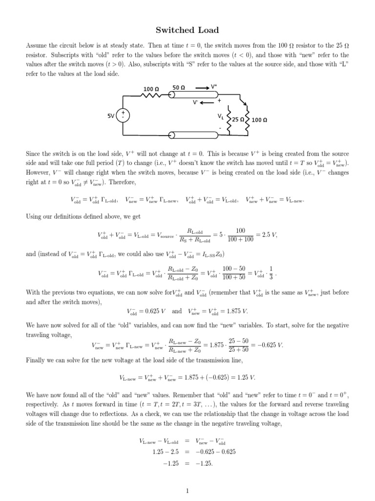 TSTL6 Switched Transmission Lines Example PDF Electrical Network