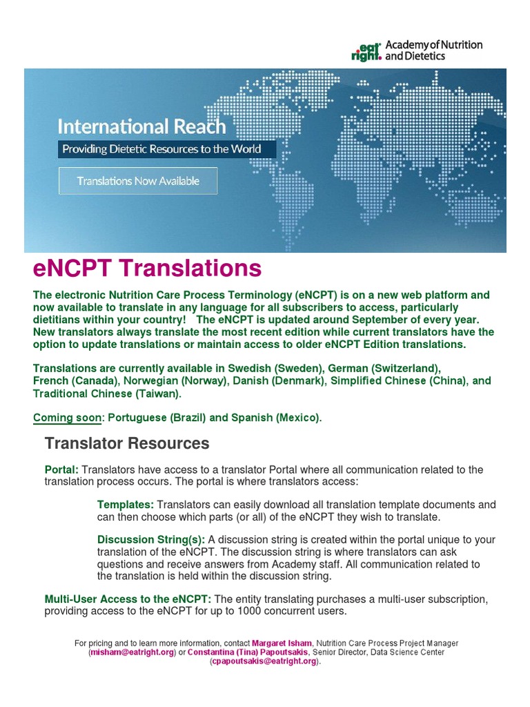 eNCPT Translation Resources Overview | PDF | Translations | Computing