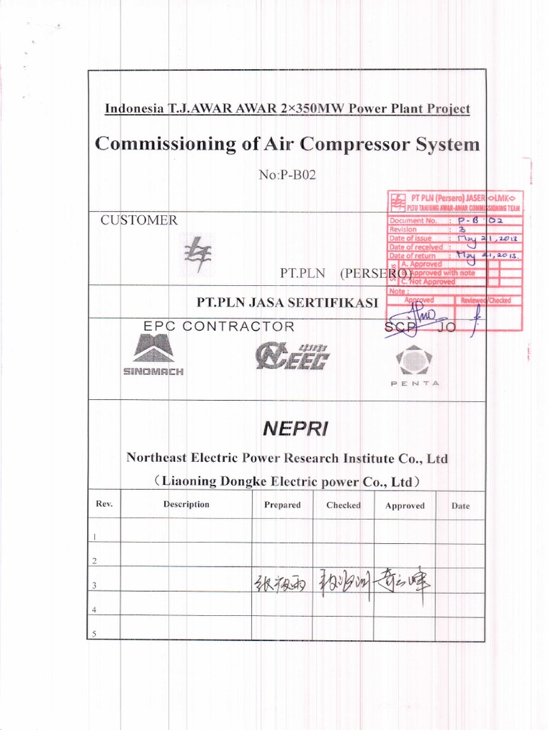 Air Compressor Commissioning Checklist | PDF | Industrial Gases ...