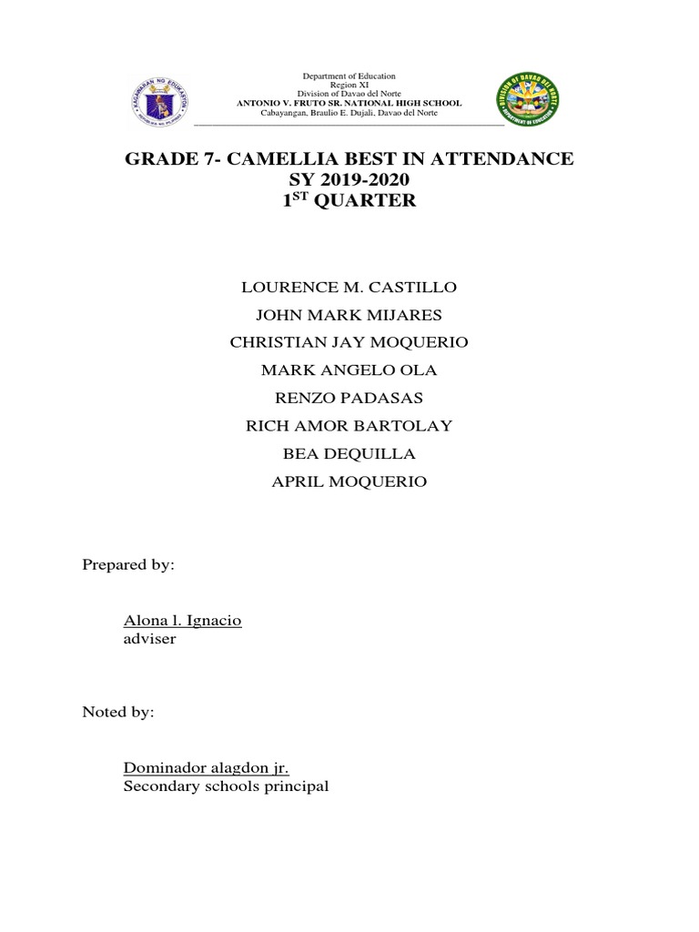 Grade 7 Attendance Achievers | PDF