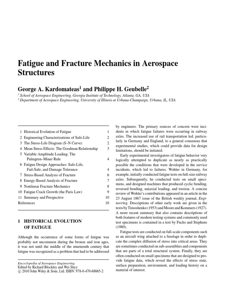Fatigue and Fracture Mechanics in Aerospace | PDF | Fracture Mechanics ...