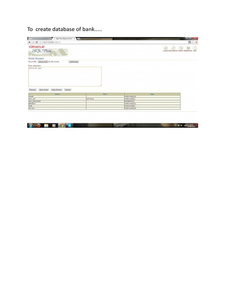 To Create Database of Bank.... | PDF | Business | Finance & Money ...