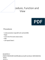 SQL Procedure, Function and View