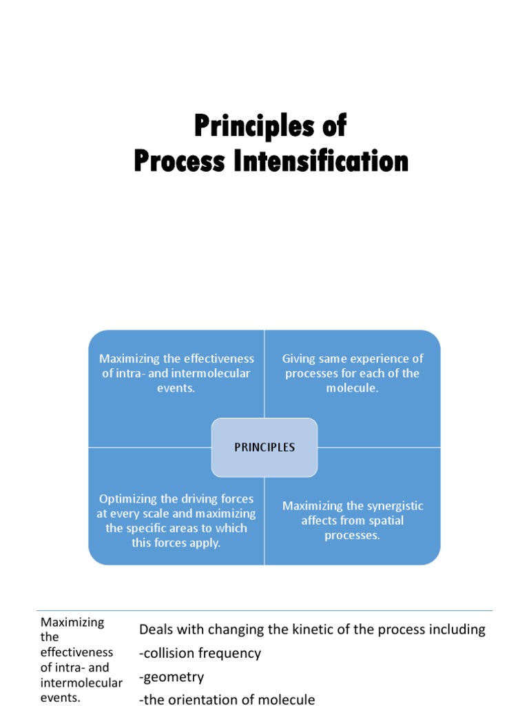 Process Intensification | PDF | Chemical Reactions | Molecules