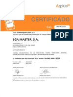 Certificado Ohsas Castellano