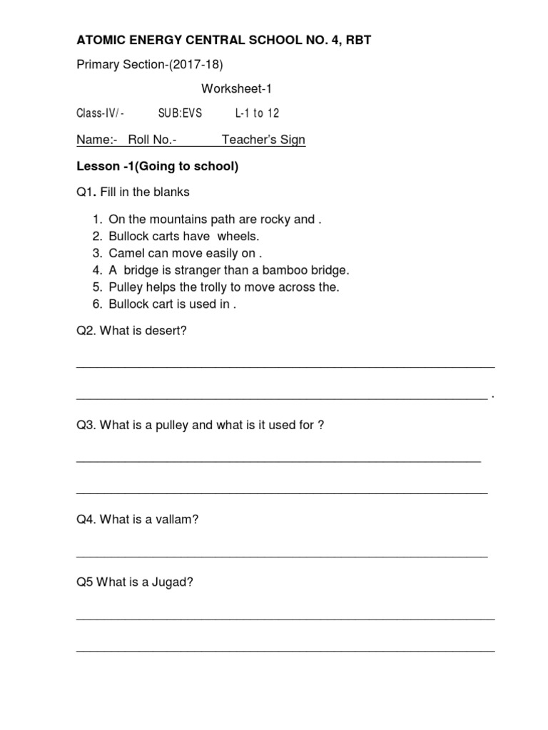 CBSE Class EVS Revision Worksheet The Valley Of Flowers PDF, 58 OFF