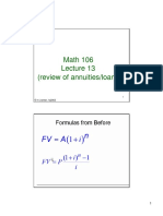 Math 106 (Review of Annuities/loans) : © M J Winter, fs2003
