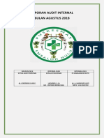 Cover Laporan Audit Internal Agustus 2018