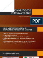 Metode de Investigatie in Reumatologie: Rolul Asistentului Medical