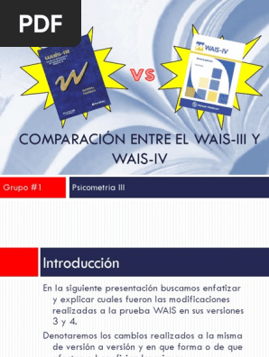 Comparacion Entre El Wais Iii Y Wais Iv Pdf Escala De Inteligencia Para Adultos De Wechsler Inteligencia