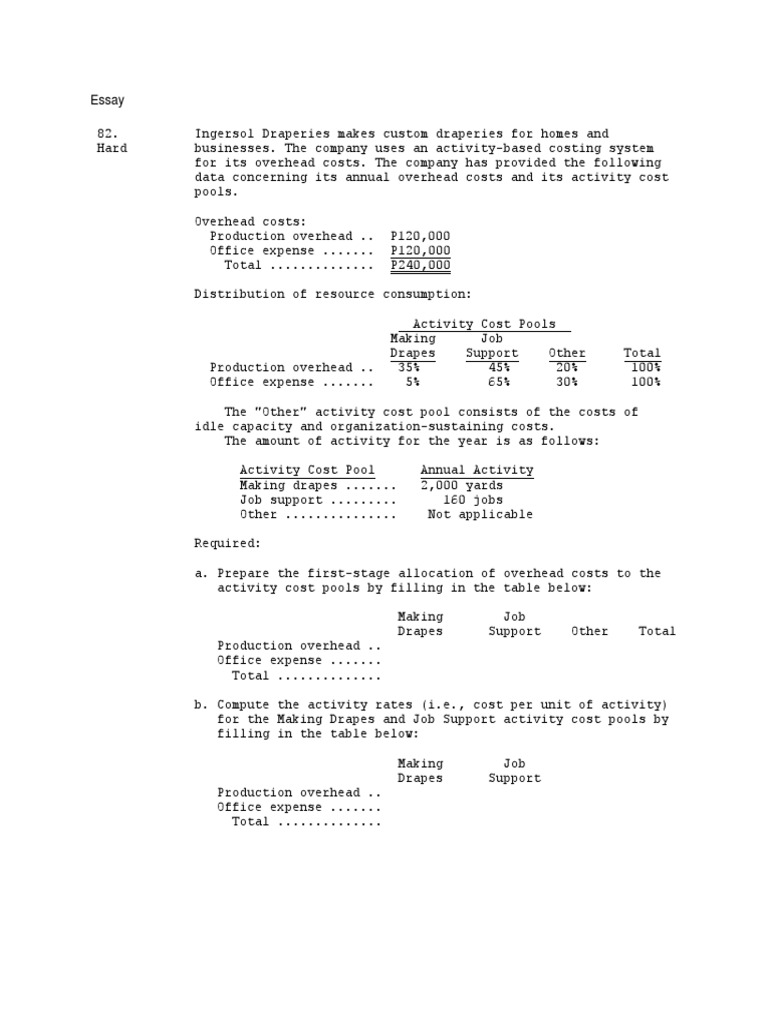 Activity-Based Costing Analysis | PDF | Cost | Management Accounting